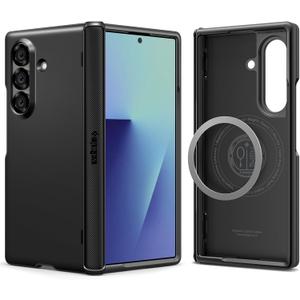 Spigen for Galaxy Z Fold 7 Case, Slim Armor Pro MagFit [Hinge Protection] [Fast Wireless Charging/Magnet for Galaxy] - Black