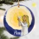 Peace Angel Christmas Ornament, Dodosky 2.8in Ceramic Angel Ornaments, Xmas Decor, Christmas Tree Ornaments, Xmas Decorations for Tree, Holiday Ornament, Christian Gifts for Faith, Religious Gifts