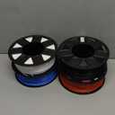 Creality 3D Printer Filament 1.75mm 4KG, PLA Filament Bulk +/- 0.02mm, 4 Pack 1kg Spool(2.2lbs) 3D Printing Filament Fits for Most FDM 3D Printers, Black White Blue Red