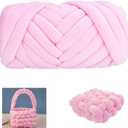 Moon Waves Chunky Yarn for Arm Knitting Crochet Making Blanket Pets House (Pink)