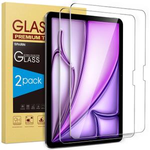 SPARIN Screen Protector for iPad Air 13 Inch M4 2026 & M3 2025 & M2 2024 (8th/7th/6th Generation) & iPad Pro 13 Inch M5/M4 (8th/7th Gen), Case Friendly, 2 Pack Tempered Glass, Support Apple Pencil