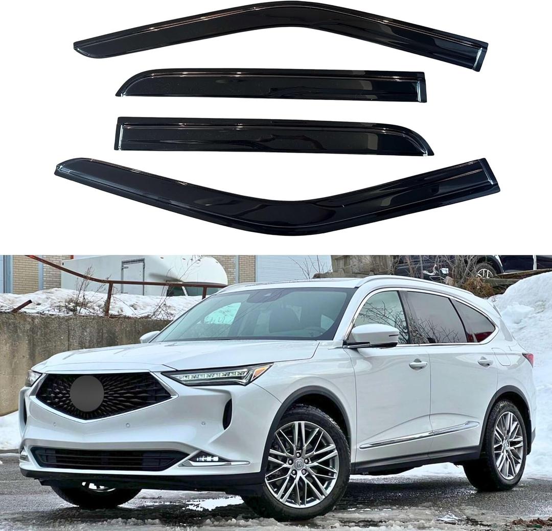 IG Window Visor for Acura MDX 2014-2021, Rain Guard Tape-On Extra Durable Sun Wind Side Vent Window Deflector Mugen Style, 2014 2015 2016 2017 2018 2019 2020 2021