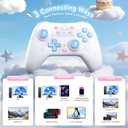 Kuitmor Blue Switch Controller,Blue Dog Hall Effect Controllers Wireless for Switch 2/1/OLED/Lite,PC,Android,iOS, Bluetooth + Wired + 2.4G Receiver,1000mAh Battery,6-Axis Gyro,Dual Vibration,RGB Breathing Light