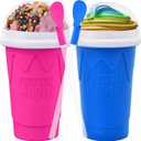 2PCS Slushie Maker Cup-500ml DIY Magic Quick Frozen Smoothies Cups for Homemade Milk Shake Ice Cream Maker, Portable Cooling Cups, Double Layer Squeeze Slushy Maker Cup, Birthday Gifts for Kids Mom