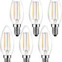 Beonllay E14 European Base LED Candelabra Light Bulbs 25W Equivalent, 110V 2700K Warm White E14 Led Bulbs 2W 250LM for Turkish Lamp, European Chandeliers, European Pendant, 6 Pack