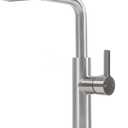 Besdor Waterfall Kitchen Faucet with Pull Down Sprayer, Single Handle Faucet for Kitchen Sink, 3 Function Sprayer, 360 Rotatable, 304 Stainless Steel, Brushed Nickel