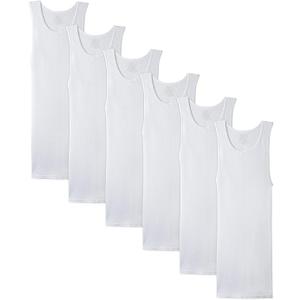 Fruit of the Loom mens A-shirt Multipack, 6 pack, Size M , White