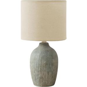 Monarch Specialties I 9784 Lighting, Table Lamp, 18" H, Green Ceramic, Beige Shade, Contemporary, Modern