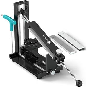 Professional Adjust Knife Sharpener Kit, Aluminium Alloy Precision Fixed Angle Guide Knife Sharpening System with #400, #1000 Diamond Plate, Polishing Oil Stone for Kitchen, Pocket, Hunting Knives