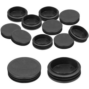 PATIKIL 2-1/4" Plastic Tubing End Caps, 36Pcs Round Hole Plug Insert for Round Iron Pipe Chair Leg Table Bookshelves Patio Furniture, Black