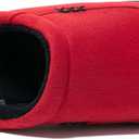 NewDenBer Men's Warm Memory Foam Suede Plush Fleece Lined Slip on Indoor Outdoor Clog House Slippers (9-10, 3. Red/Black)