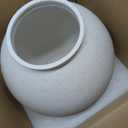 Minimalist White Ceramic Farmhouse Vase, Rustic Design for Home and Living Room Decor, Table, Bathroom, Holiday & Weddings (Ball-White)
