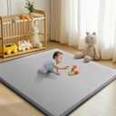 Baby Play Mat for Floor - 1.4" Thick Memory Foam Rug, 70"x59" Playpen Tummy Time Mat, Soft Velvet Nursery Rug, Large Padded Crawling Mats, Cushioned Pads for Playroom Toddlers, Infants, Yoga, Tatami