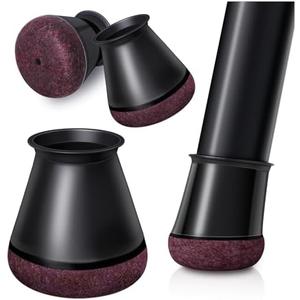 OCONDA 24PCS Chair Leg Floor Protectors Extra Small Round, Black Furniture Pads for Hardwood Floors, Silicone Chair Leg Cups with Wrapped Felt, Anti-Scratch, Reduce Noise, Fit: 0.5''-0.75''