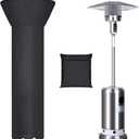 Patio Heater Covers with Zipper and Storage Bag, Waterproof, Dustproof, Wind-Resistant, Sunlight-Resistant, Snow-Resistant, Black, 89 " Height x 33" Dome x 19" Base