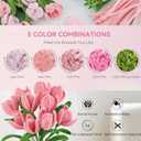 500 Pcs Thick Pipe Cleaners for DIY Flowers & Crafts 5 Colors Chenille Stems with Glue Guns & Tape Measure Perfect for Family Fun & Creativity, Holiday & Room Decorations (Pink, 12in x 8mm)