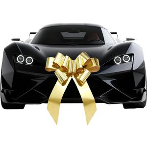 30 inch Car Bow,Giant Gift Bow,Big Bow for Car Huge Car Bow,Big Bow for Gifts (Gold)