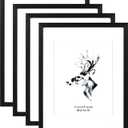 Yaetm 11x14 Black Picture Frame with Mat for 8x10 Set of 4, Solid Wood 11x14 Frames with Tempered Glass for Wall Gallery, Home and Office, Wall Mounting (4 pack, Black)
