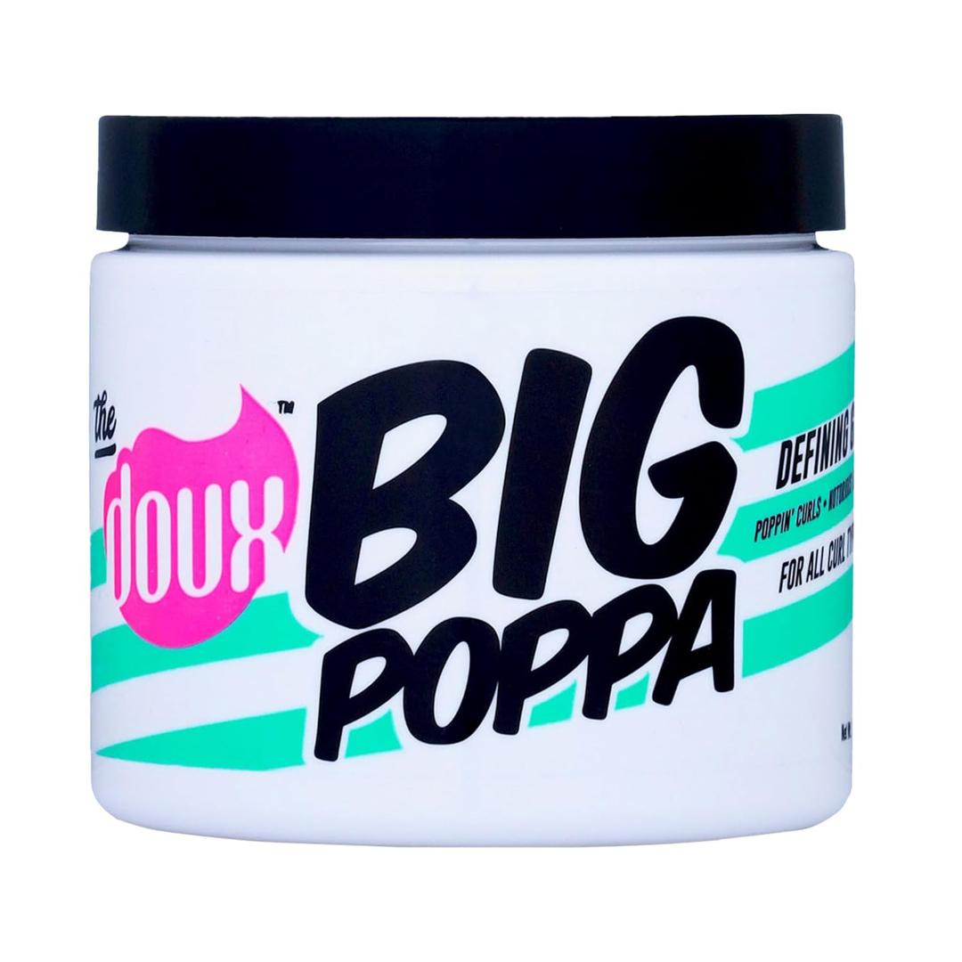 The Doux BIG POPPA Curl Defining Gel for Curly Hair Frizz Control Styling Gel with Babassu Oil for Long-Lasting Shine & Soft Hold Non-Crunch Hair Gel for Women, Coils, Waves & Curls