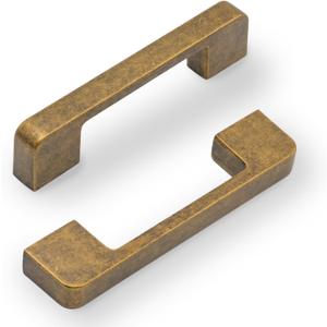 2328 10 Pack 3.75 Inch(96mm) Kitchen Cabinet Handles Antique Brass Cabinet Pulls Kitchen Cabinet Hardware Drawer Pulls for Cupboard Wardrobe