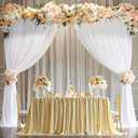 White Backdrop Curtain 10x10ft - Wrinkle Free Polyester Photo Curtain Backdrop Wedding Back Drop Fabric Drapes for Party Decorations Background for Photography