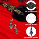2 x Spooktacular Creations 1920s Women Accessories Set, Flapper Costumes with Vintage Earrings 1920s Headband Faux Pearl Necklace Flapper Gloves for Halloween Costume Dress up Party