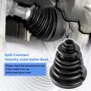 CVS18 Split Type CV Boot, Fits Shaft Size 22mm-28mm, (128mm) Height, Constant Velocity Joint Gaiter Repair Kit, Includes 2 Stainless Steel Clamps, cv axle boot, car boot