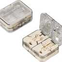 Pill Cutter Splitter 1/3, 1/4 with Centering Device for Small and Large Oblong Oval Tablets with Pill Storage, for Quarter, Third and Half