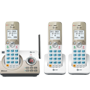 AT&T DL72319 DECT 6.0 3Handset Cordless Phone for Home with Connect to Cell, Call Blocking, 1.8" Backlit Screen, Big Buttons, intercom, and Unsurpassed Range
