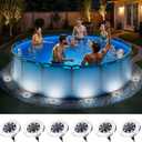 SOLPEX 6 Pack Solar Pool Lights for Above Ground Pools, Waterproof LED Above Ground Pool Lights, Outdoor Pool Decoration Accessories(Cool White)