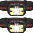2 Pack Headlamp - Super Bright Rechargeable Flashlight, Fathers Day Fishing Gear Headlights 8 Modes with USB-C Fast Charge, IPX4 Waterproof Motion for Camping Essentials Hiking Home Emergency