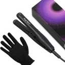 Mini Flat Iron, 0.7 Inch Mini Hair Straightener, Small Flat Iron for Short Hair,Curls Bangs, Dual Voltage Travel Hair StraightenerBlack