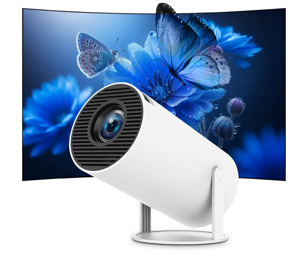 Mini Portable Projector 4K WiFi 6 BT 5.2 Upgraded Portable Projector Full HD Supported for Phone /PC /TV /HDMI /PS5 /Laptop Auto Keystone Home Theater 180° Rotation [Built-in App] White