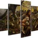 YOUHONG Jesus and Lamb Canvas Wall Art Religious Painting Christian Decor, 50"L x 24"W