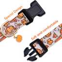 Faygarsle Orange Dog Collar with Pumpkin Leaf Patterns Cute Puppy Collar for Fall Autumn Seasons Dog Collar for Small Medium Large Dogs Stylish Dog Necklace for Male Female Boy Girl Dogs M