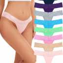 Sunm Boutique Lace Thongs for Women, Cotton Womens Underwear Pack, Sexy Low Rise T Back Cheeky Panties (M)