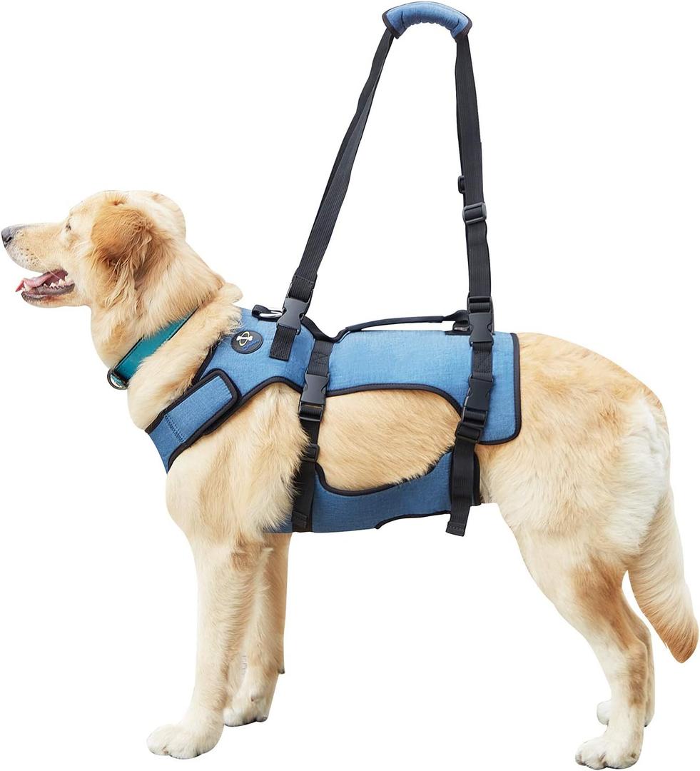 Coodeo Dog Lift Harness, Full Body Support & Recovery Sling, Pet Rehabilitation Lifts Vest for Old Dog with Arthritis Walk(Bule,XL) (Blue)
