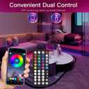 Battery Operated LED Strip Lights 26ft RGB Color Changing, Music Sync, Remote & App Control for Bedroom, Party, TV, Decor (26ft)