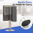 BVL FreeStanding Towel Rack Gold Stainless Steel 2 Tiers Weighted Base Bathroom Towel Holder Stand Rust-Resistant Stainless Steel Standing Towel Racks for Bathroom Storage