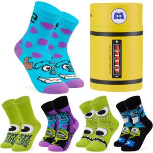 Disney Boys Socks Monsters Inc 5 Pack of Ankle Socks Size 12-7 Comfy Breathable Crew Socks for Kids Teenagers Boys Gifts (9-12 Years, Multicolour)