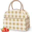 2 x DALINDA Corduroy Lunch Bag Lunch Box for Women Men,Cute Insulated Lunch Bags,Water-Resistant Cute Cooler Lunch Tote Bag, Large Capacity for Work Travel Picnic