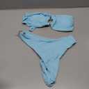 SHENHE Women's Strapless Brazilian Thong Bikini Set Metal Ring 2 Piece Bandeau Tube Swimsuits