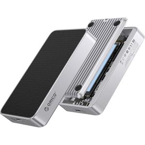 ORICO 80Gbps M.2 NVMe SSD Enclosure PCIE 5.0 Silent Fanless Compatible with Thunderbolt 5/4/3/USB4 X50 Dual-chip USB3.2/3.1/3.0 M-Key/(M&B) Key NVMe SSDs up to 8TB Fanless Silent Cooling- X50PRO