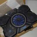 AIMIUZI Laptop Cooling Pad, Gaming Laptop Cooler with 5 Quiet Fans and LED Lights (One-Click Close), Laptop Fan Cooling Pad Fits 12-17 Inch Laptop, 7 Adjustable Height