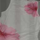 Milumia Women's Floral Mesh Tank Top Y2k Ruched Going Out Tops Beach Vacation Clothes Size XL