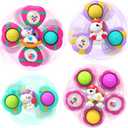 Fidget Spinner,1 2 Year Old Girl Boy Birthday Gifts,Baby Bath Toys for Kids Ages 1-3,Travel Toys for Toddlers,Suction Cup Spinner Toys for Girls(4PCS)