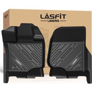 LASFIT Front Floor Mats for Ford F-150 2015-2026 | F150 Lightning 2022-2025 SuperCrew & Super Cab Carpet Floor All Weather Car Liners TPE Truck Mats-First Row Only, 2pcs Black