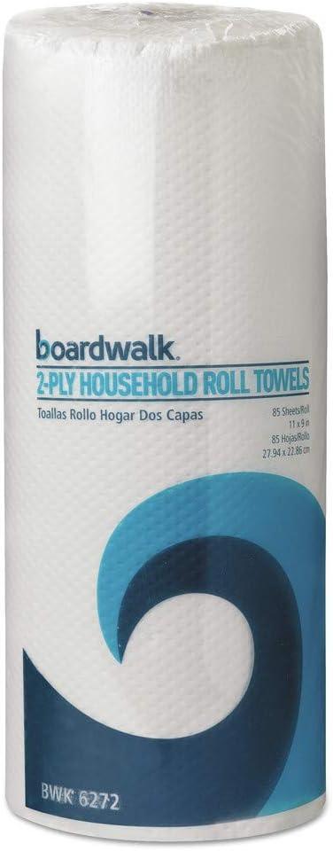 Boardwalk 6272 Paper Towel Rolls, Perforated, 2-Ply, White (30 Rolls of 85)