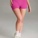 AVGO Gym Shorts Women 4.5 Inches - V Shaped High Waisted Butt Lifting Tummy Control Workout Booty Biker Shorts (Pink, M)