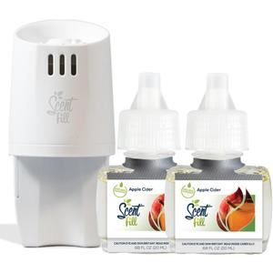 Scent Fill Apple Cider Plug in Air Freshener, Scented Oil Refills, 2 Refills + Diffuser